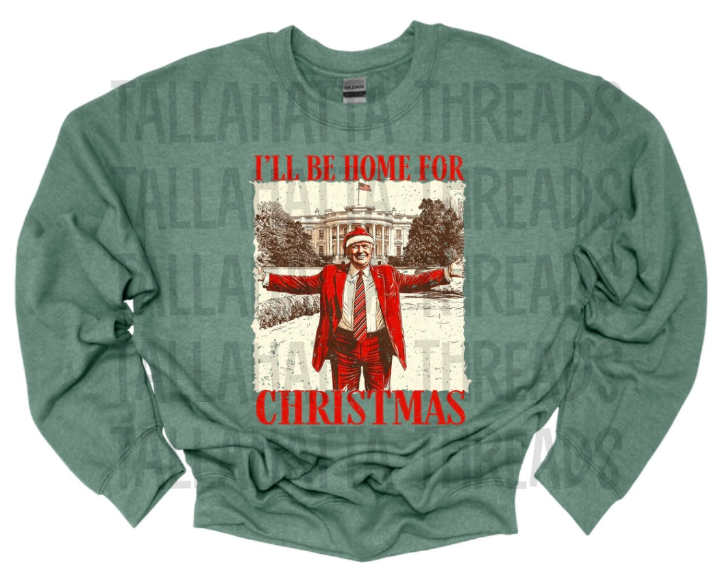 I’ll Be Home For Christmas | Green | Gildan | Sweatshirt