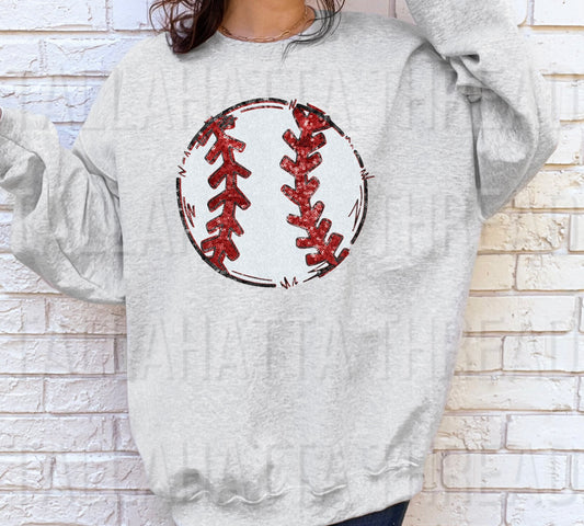 Faux Sequin Baseball | Sweatshirt