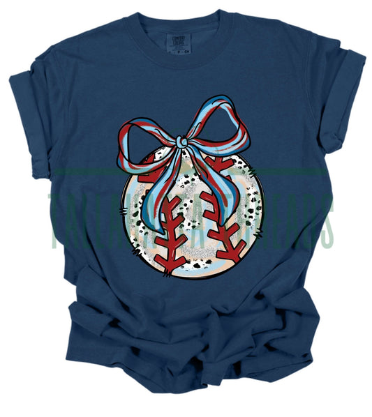 Ball & Bow | Baseball | Tee