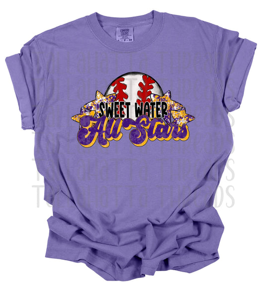 Sweet Water All Stars | Comfort Colors | Baseball | Tee