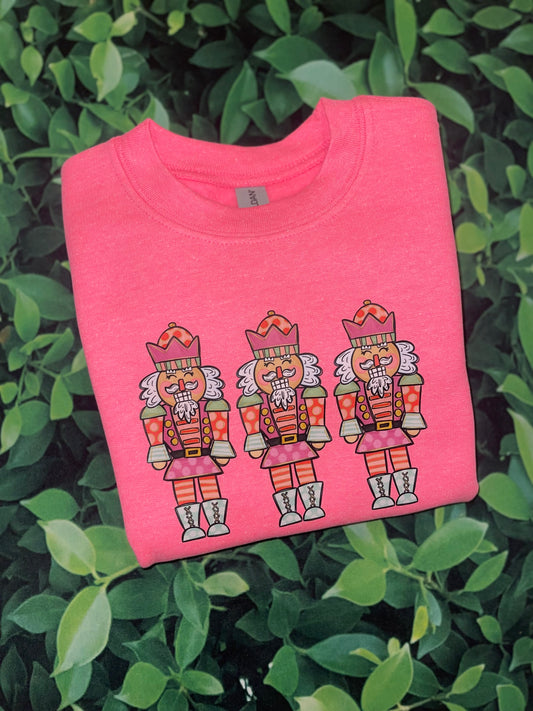 Nutcracker Trio | Sweatshirt & Tee | Neon Pink