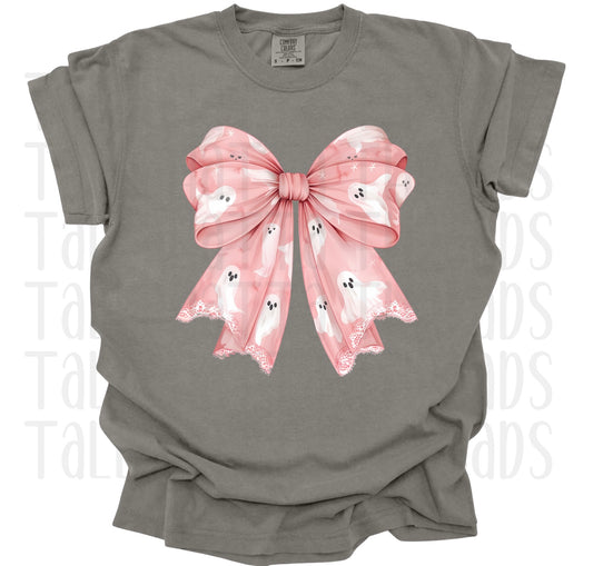 Pink Ghost Bow | Comfort Colors | Tee