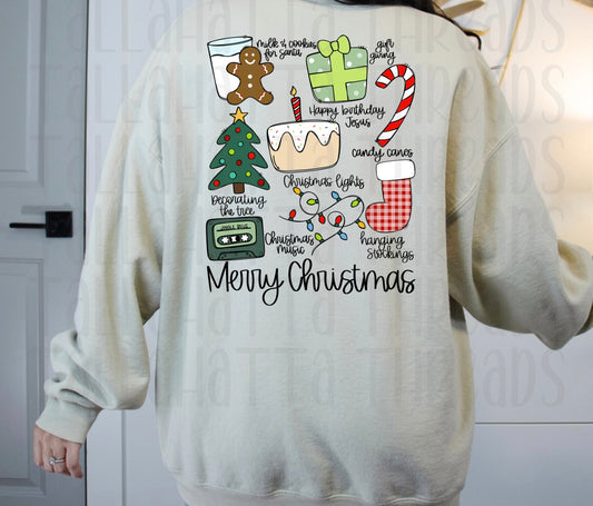 Merry Christmas | Sweatshirt & Tee | Tan